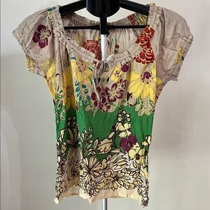 NWT Chaudry Kc Floral Multicolor Women's Top